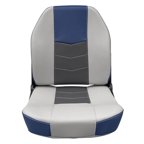 Wise Quantum Series 3340-1789 Fold Down Fishing Boat Seat, Mariner Blue/Charcoal/Marble Grey