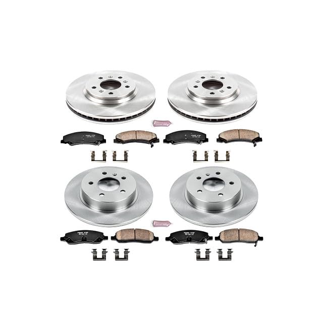 POWERSTOP Autospecialty KOE4096 Front and Rear Replacement Brake Kit-OE Brake Rotors & Ceramic Brake Pads For Buick Lucerne 2006-2011 [Model Specific]
