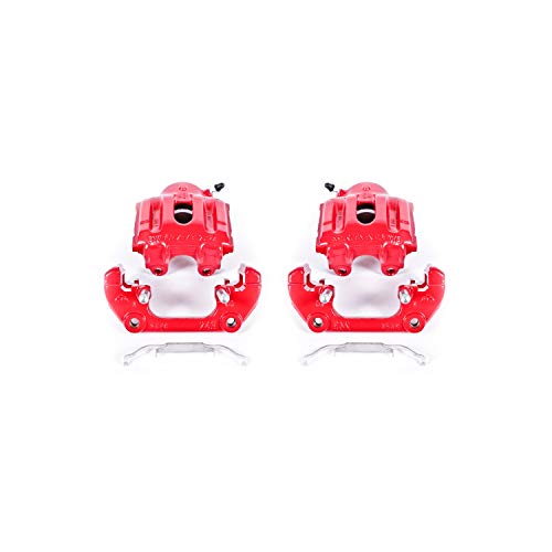 Power Stop Pair of High-Temp Red Powder Coated Front Calipers for BMW 540i, BMW 735i, BMW 735iL, BMW 740i, BMW 740iL, BMW 750iL, BMW, BM [Model Specific]