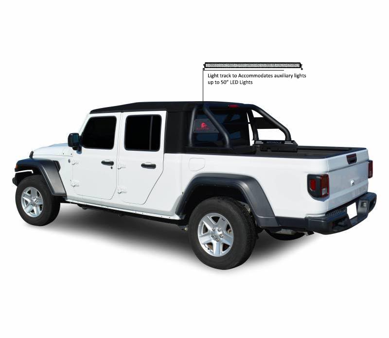 Black Horse Roll Bar Classic Black Includes 40" Led Light Bar Compatible with 2020-2024 Jeep Gladiator-RB09BK-KIT