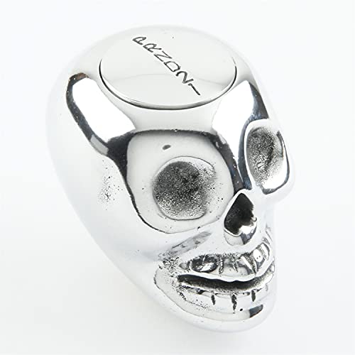 GM TH350 CO Shifter Chrome 16" Single Bend Lever Skull Knob