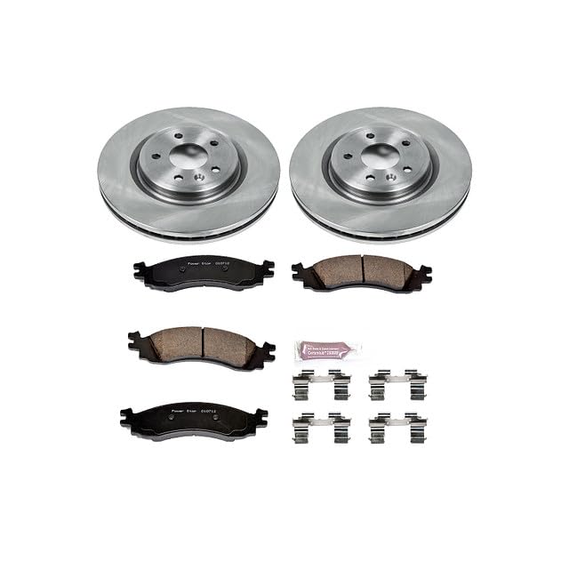 Power Stop KOE5507 Front Replacement Brake Kit-OE Brake Rotors & Ceramic Brake Pads For Taurus Ford 2010 [Model Specific]