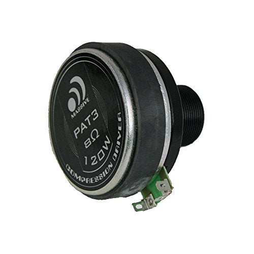 PAT3 Massive Audio Compression Driver | 1" Exit, 8 Ohm High-Frequency Bullet Tweeter | 120W Peak Titanium Diaphragm Super Tweeter for Car Audio, PA Systems, DJ, Home Theater & Pro Loudspeaker Upgrades