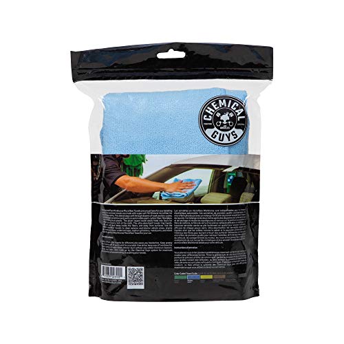 Chemical Guys Workhorse Professional MICBLUE03 Microfiber Towel, Blue (Safe for Car Wash, Home Cleaning & Pet Drying Cloths) 16" x 16", Pack of 3