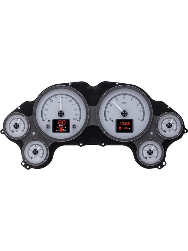 Dakota Digital HDX-63C-VET-S Analog Gauge System Compatible with 1963-67 Chevy Corvette Silver Alloy