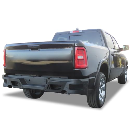 Heavy Duty Black Horse Armour Rear Bumper Matte Black Compatible with 2025-2025 Ram 1500-ARB-RA25