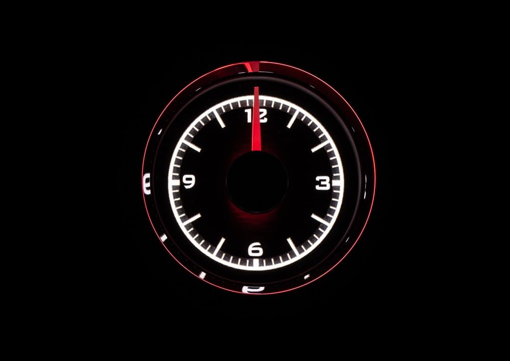 Dakota Digital 2-1/16" Round VLC-16-2-K-W Universal VHX Clock Black Alloy Style White Backlighting