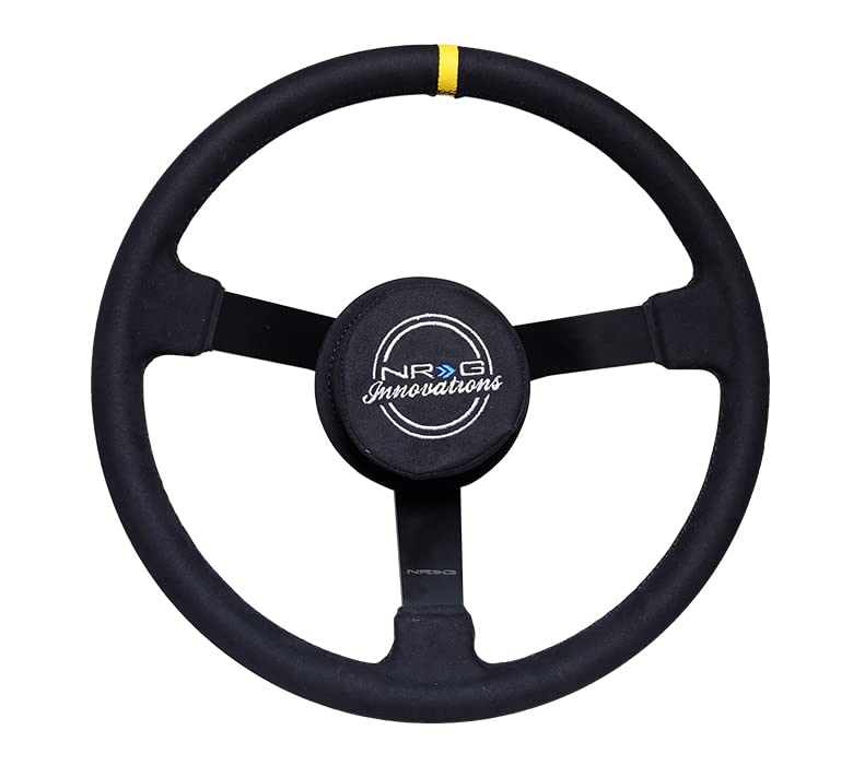 NRG Innovations Reinforced NRG-RST-380MB-A Steering Wheel 380mm Alcantara 3 Spoke, Removable Crushed Pad, Special 6 and 3 Bolt Pattern