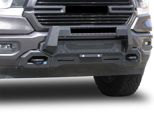 Armour III Black Horse Light Duty Front Bumper Textured Black Compatible with 2019-2023 Ram 1500(Excl. 19-23 Classic, 19-22 Diesel, 19-23 Rebel and 21-23 TRX)-AR3LD30NL