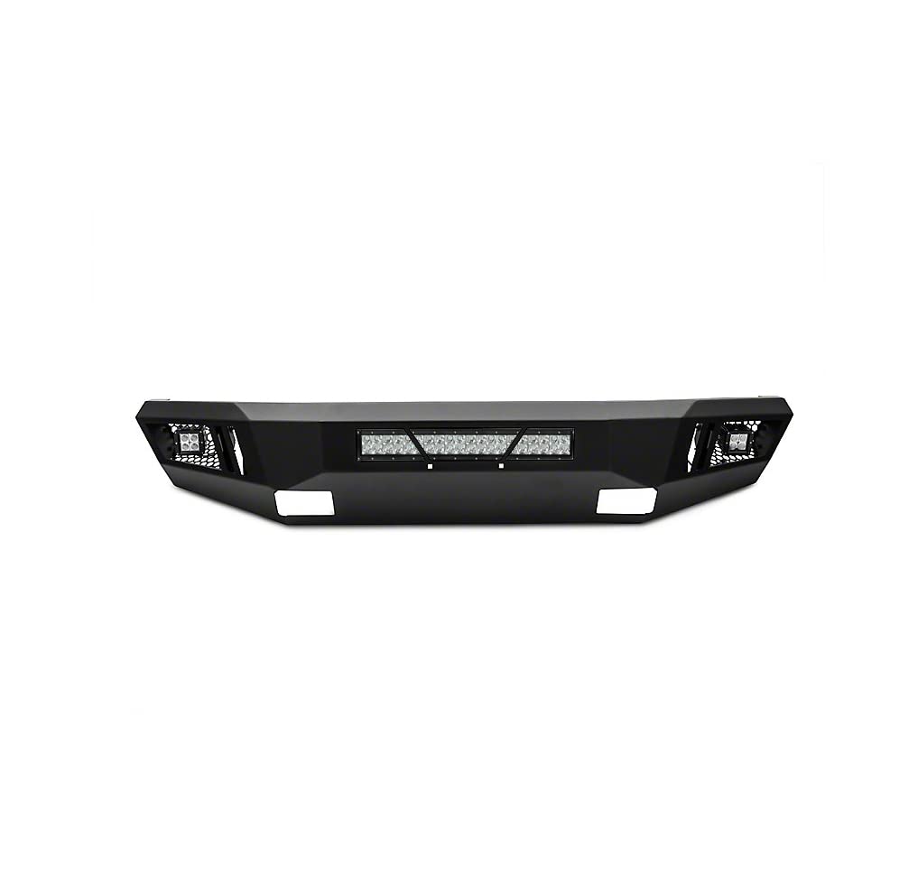 Heavy Duty Black Horse Armour Front Bumper Includes 1 20in LED Light Bar, 2 Sets of 4in Cube Lights Matte Black Compatible with 2009-2014 Ford F-150-AFB-F109-KIT