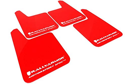 Rally Armor Mud Flap Red, White MF20-MSUR-RD/WH with Logo (Universal Fitment (no Hardware) Motorsport Spec), 1 Pack