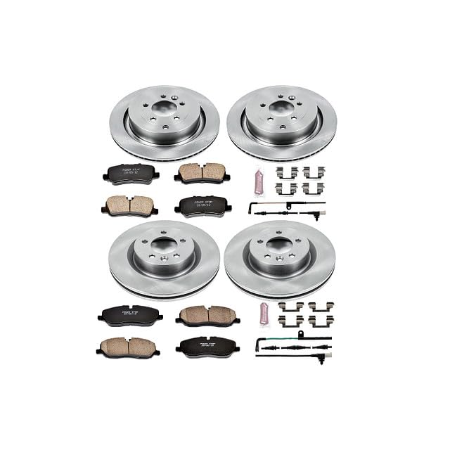 POWERSTOP Autospecialty KOE4059 Front and Rear Replacement Brake Kit-OE Brake Rotors & Ceramic Brake Pads For Land Rover LR3 2005-2009 [Model Specific]