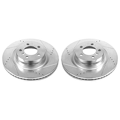 Power Stop Front EBR1078XPR Evolution Drilled and Slotted Rotor (Pair) For Land Rover Range Rover 2006-2009/Land Rover Range Rover 2006-2009 [Vehicle Specific]