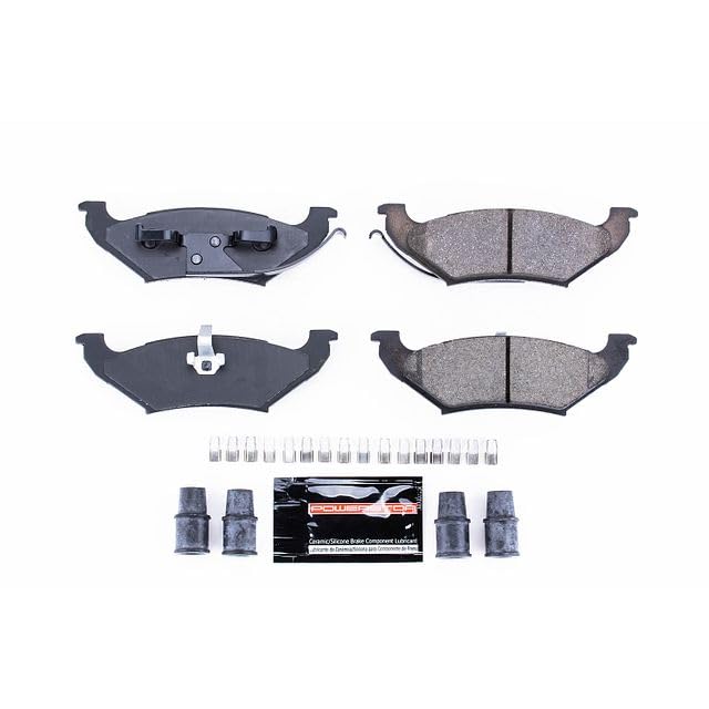 Power Stop Z23-715 Z23 Evolution Sport Carbon Fiber Infused Ceramic Brake Pads with Hardware For Town & Country, Cara, Grand Caravan, Plymouth Grand Voya, Plymouth Voyager [Model Specific]