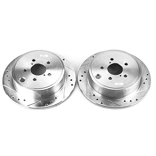 Power Stop Rear JBR1365XPR Drilled & Slotted Evolution Rotor Pair For Subaru BRZ, Subaru Forester, Subaru Impreza, Subaru Legacy, Subaru Outback, Subar [Model Specific]