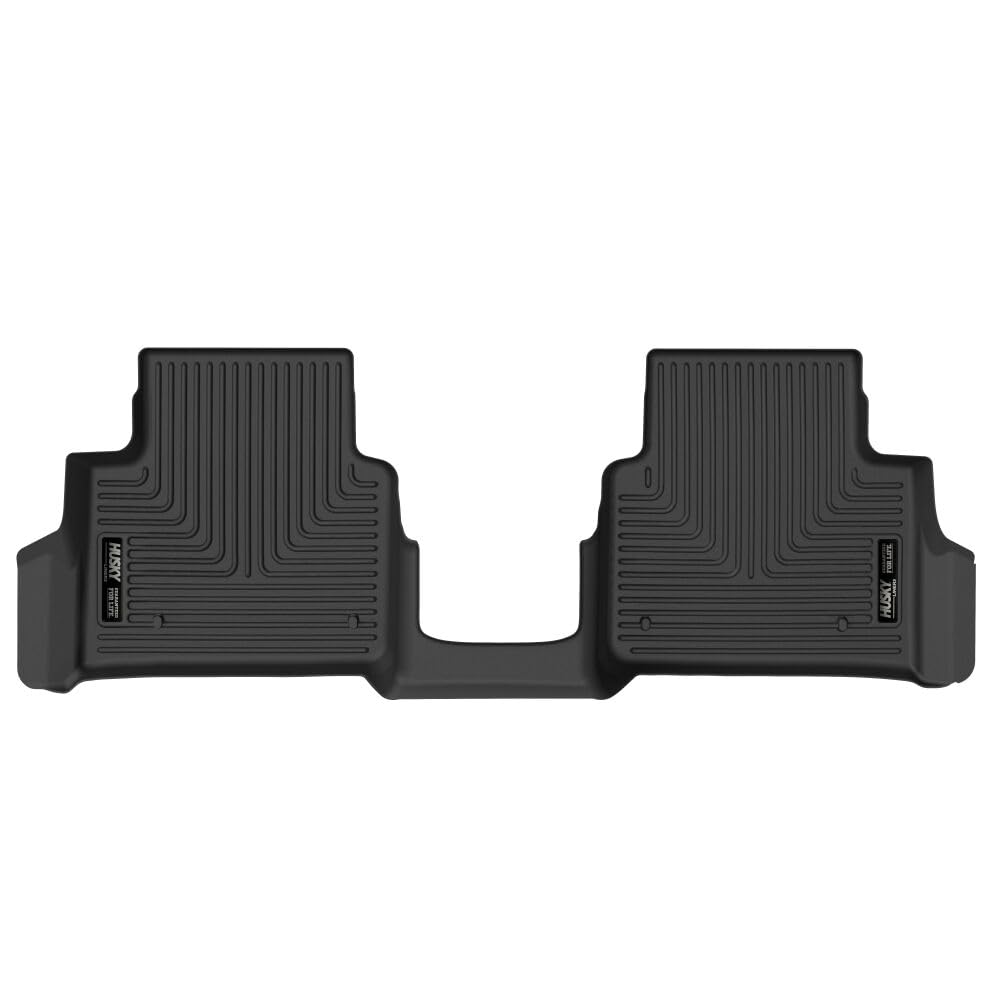 Husky Liners X-act Contour Floor Mats | 2021-2025 Jeep Grand Cherokee L Fits w/2nd Row Bucket Seats & Mounted Cup Holder on Center Hump | 2nd Row, 1-pc Black - 51781