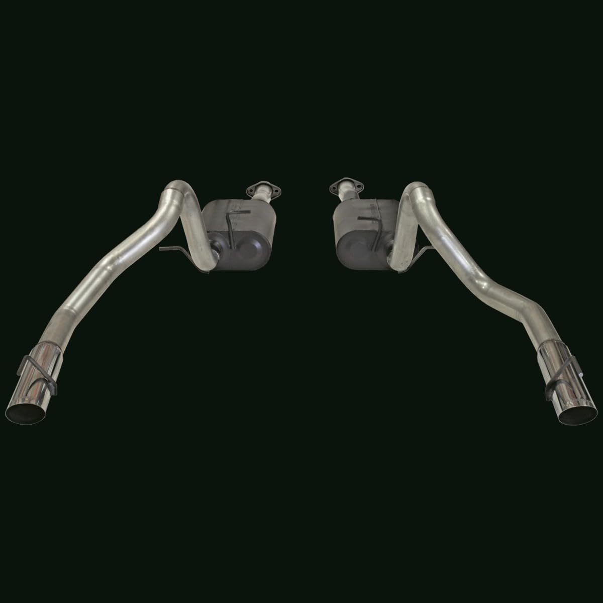 American Thunder Flowmaster 17312 Cat-Back Exhaust Kit 2.5 Inch Aluminized Steel with 3 Inch Polished Stainless Tips Compatible with 1999-2004 Ford Mustang GT, MACH 1 and Bullitt with 4.6L SOHC engine