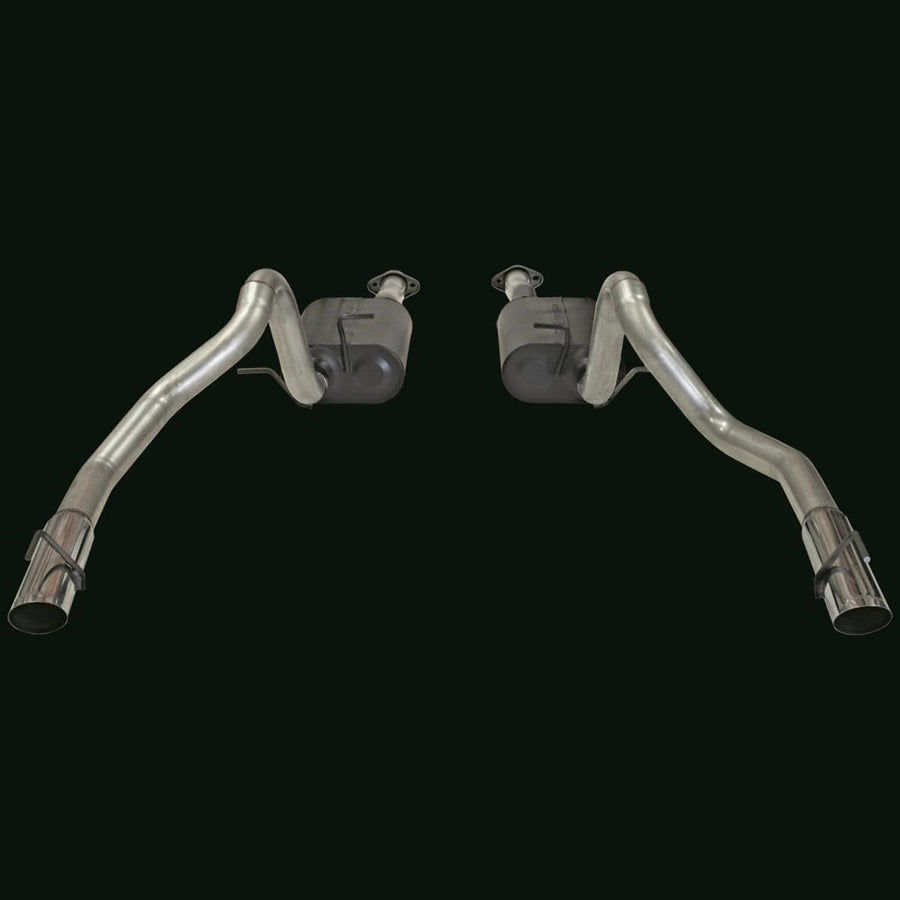 American Thunder Flowmaster 17312 Cat-Back Exhaust Kit 2.5 Inch Aluminized Steel with 3 Inch Polished Stainless Tips Compatible with 1999-2004 Ford Mustang GT, MACH 1 and Bullitt with 4.6L SOHC engine