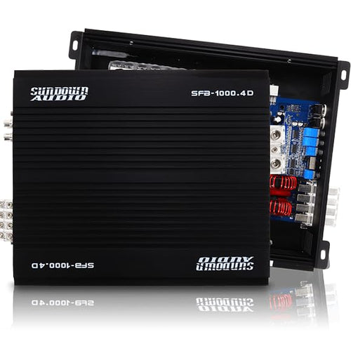 Sundown Audio 4/5-Channel Class D Full Range Car Amplifier SFB 1 Ohm, Brazilian Style Amp with Variable HPF/LPF, Bass Boost, Clipping Remote for Car & Marine Audio (SFB-1000.4-4-Channel)