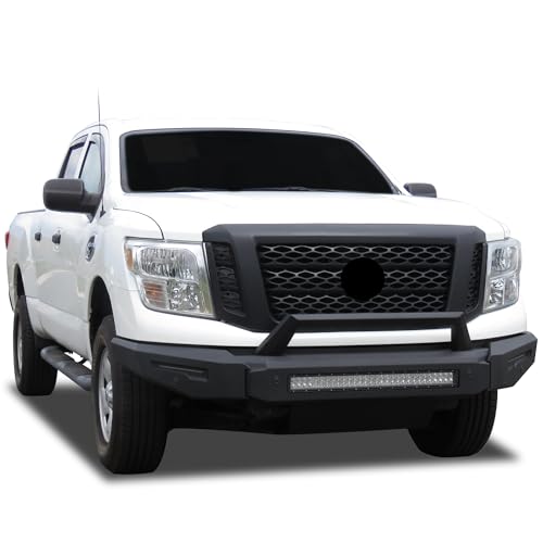 Armour II Heavy Duty Black Horse Modular Front Bumper Matte Black Compatible with 2016-2024 Nissan Titan XD-AFB-NIXD