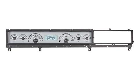 Dakota Digital VHX-66F-FAR-S-W Analog Dash Gauge System Compatible with 1966-67 Ford Fairlane Car Silver Alloy White
