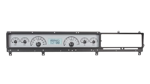 Dakota Digital VHX-66F-FAR-S-W Analog Dash Gauge System Compatible with 1966-67 Ford Fairlane Car Silver Alloy White