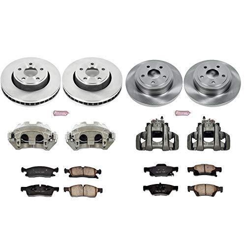 Power Stop KCOE5952 Auto specialty Front and Rear 1-Click OE Replacement Brake Kit with Caliper, 1 Pack For Dodge Durango 2011-2017, Jeep Grand Cherokee 2011-2016 [Model Specific]