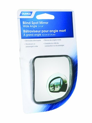 Camco Blind Spot Mirror Wide Angle | Features a Convex Design for Maximum View Coverage, Installs Easily, and is Compatible with Driver or Passenger-Side Mirrors | 3.25-Inches x 3.25-Inches (25623)