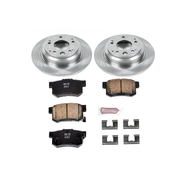 POWERSTOP Autospecialty KOE3153 Rear Replacement Brake Kit-OE Brake Rotors & Ceramic Brake Pads For Acura Legend 1991-1995 [Model Specific]