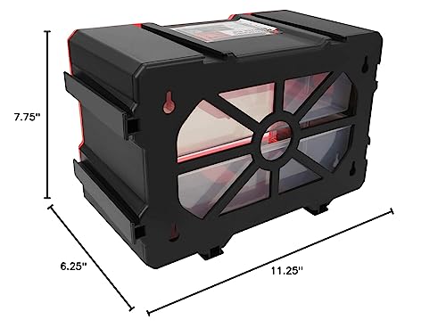 2-Drawer Performance Tool W5910 Interlocking Bin Design with Transparent Drawers for Tool Storage - Stackable, Wall Mountable - 11.25-Inch W x 6.25-Inch D x 7.75-Inch H