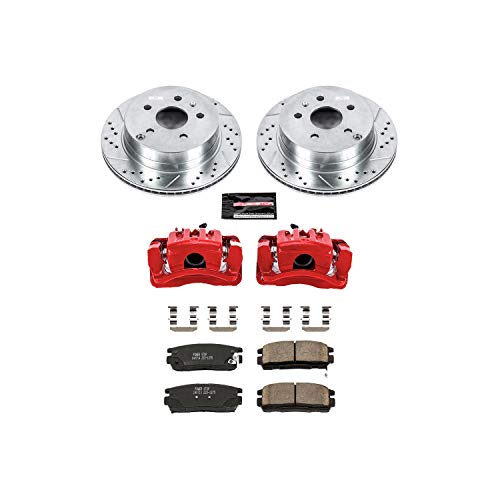 Power Stop Z23 Evolution Sport Rear Caliper Brake Kit- Brake Rotor, Brake Caliper and Carbon-Fiber Ceramic Brake Pads For Chevrolet Equinox 2010-2017, GMC Terrain 2010-2017 [Model Specific]