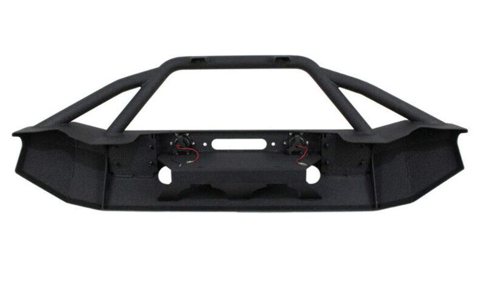 Fishbone Offroad Jeep JK Full Width Winch Bumper W/LEDs Black Textured Powercoated 07-17 Wrangler JK