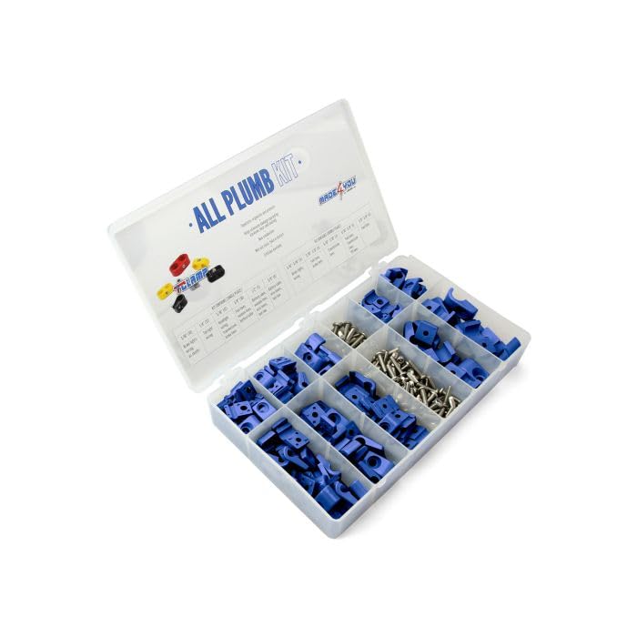 All Plumb T-CLAMP KIT, 3/16" to 3/8" Single and 5/16" to 3/8" Double Clamps, Blue