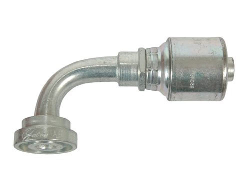 GlobalSpiral Couplings Gates 16GS-16FL90S, Code 61 O-Ring Flange, Zinc Plated Carbon Steel, 5.31", 90° Bent Tube, 1" ID