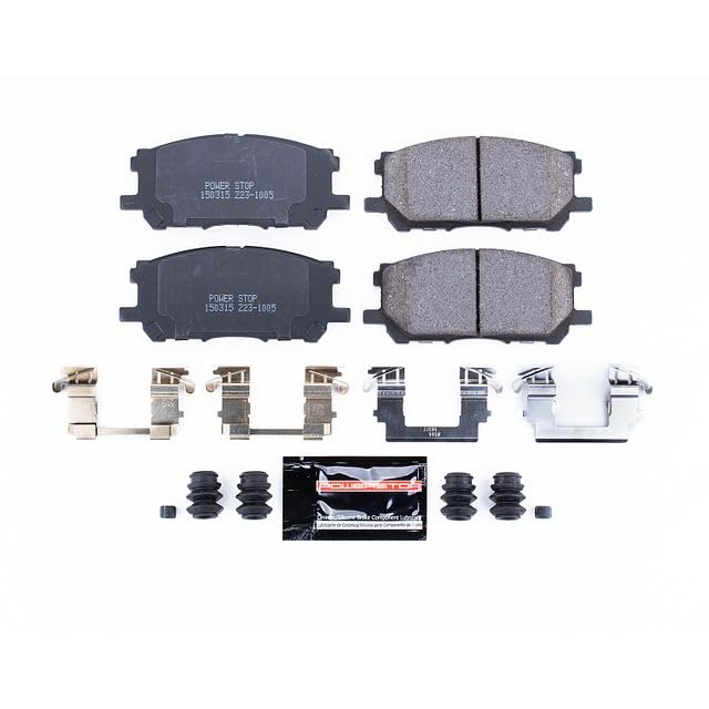 Power Stop Z23-1005 Z23 Evolution Sport Carbon Fiber Infused Ceramic Brake Pads with Hardware For Lexus RX330, Lexus RX350, Lexus RX400h, Toyota Highlander [Model Specific]