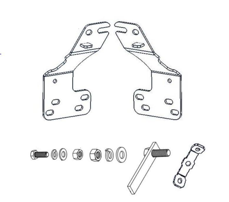 Go Rhino Mounting Bracket Kit for RC4 Bull Bar or RC3 Skid Plate | 561860TK | Textured Black | Fits 2014-2015 Chevrolet Silverado 1500 (Excludes Driver Alert Package and New Body Style Trucks)