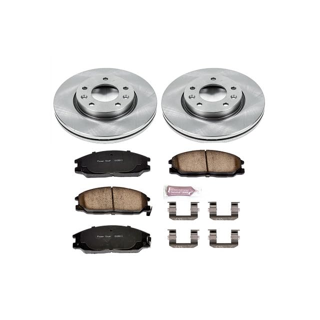 POWERSTOP Autospecialty KOE5252 Front Replacement Brake Kit-OE Brake Rotors & Ceramic Brake Pads For Kia Sedona 2002-2004 [Model Specific]