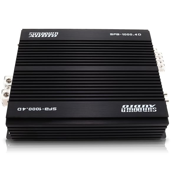 Sundown Audio 4/5-Channel Class D Full Range Car Amplifier SFB 1 Ohm, Brazilian Style Amp with Variable HPF/LPF, Bass Boost, Clipping Remote for Car & Marine Audio (SFB-1000.4-4-Channel)