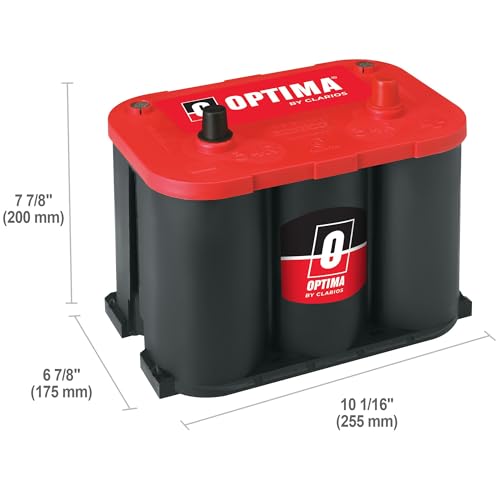 High Performance OPTIMA Batteries 34R RedTop Sealed AGM Car, Truck and SUV Starting Battery, 800 CCA, SAE Terminal, Maintenance Free, Versitile Mounting