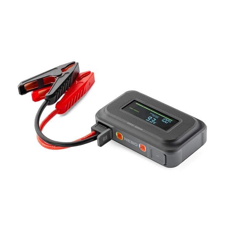 Assist 2000XP NEBO Jump Starter | 2000 Amps, 55.5Wh Power Supply, Multi-Device Charging, and Integrated Floodlight, USB Compatible, Portable Battery, Automotive, Emergency, Spark-Proof Safety