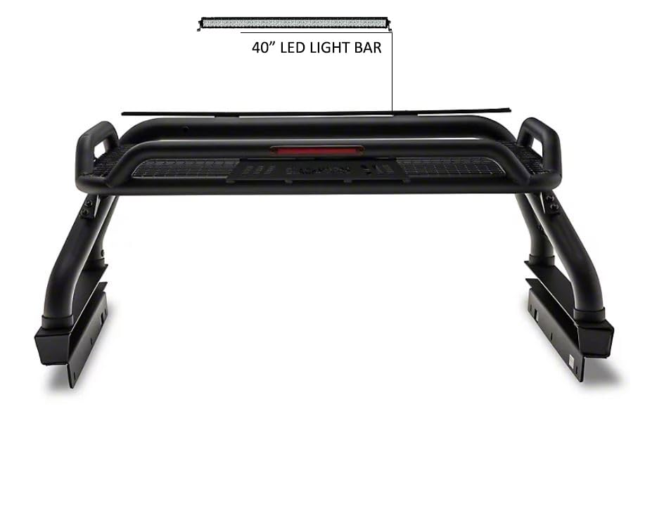 Atlas Roll Bar Black Horse W/40 in LED Light Bar Compatible with 2005-2021 Nissan Frontier-ATRB7BK-KIT