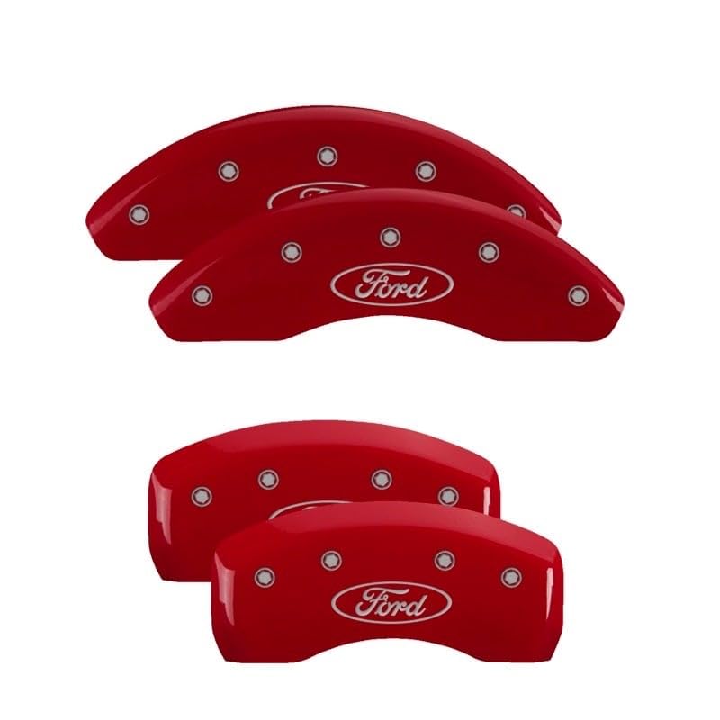 Ford Oval Logo, MGP Calipers 10255SFRDRD Red/Silver