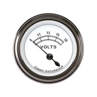 Classic Instruments 2-1/8" Volt Gauge CW30SLF Classic White