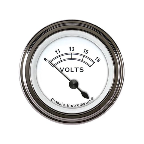 Classic Instruments 2-1/8" Volt Gauge CW30SLF Classic White