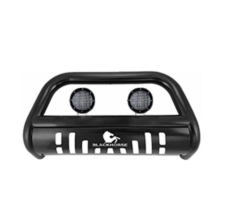 Bull Bar Kit Black Horse Skid Plate Black Compatible with 2022-2024 Hyundai Tucson-CBB-B7102SP-PLFB