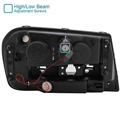 Black Smoke SPEC-D TUNING Projector Headlights w/LED Compatible with 2002-2009 Chevy Trailblazer, Left + Right Pair Headlamps Assembly