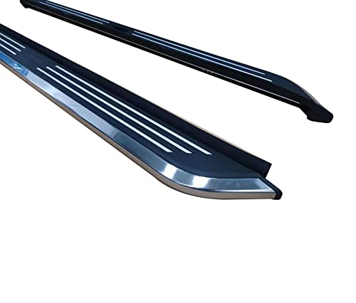 Running Boards PINNACLE-Black & Silver-2019-2021 Hyundai Santa Fe