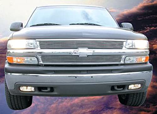 Horizontal T-Rex 21075 Aluminum Polished Finish Billet Grille Overlay for Chevrolet Suburban Tahoe Silverado