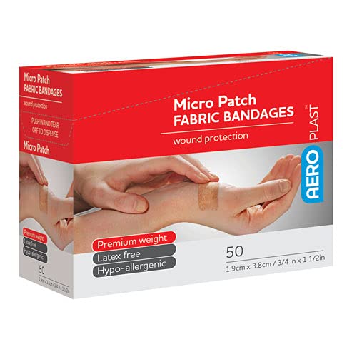 Aero Healthcare AEROPLAST Fabric Small Patch Bandages 50/Box, Pack of 2 AFP503