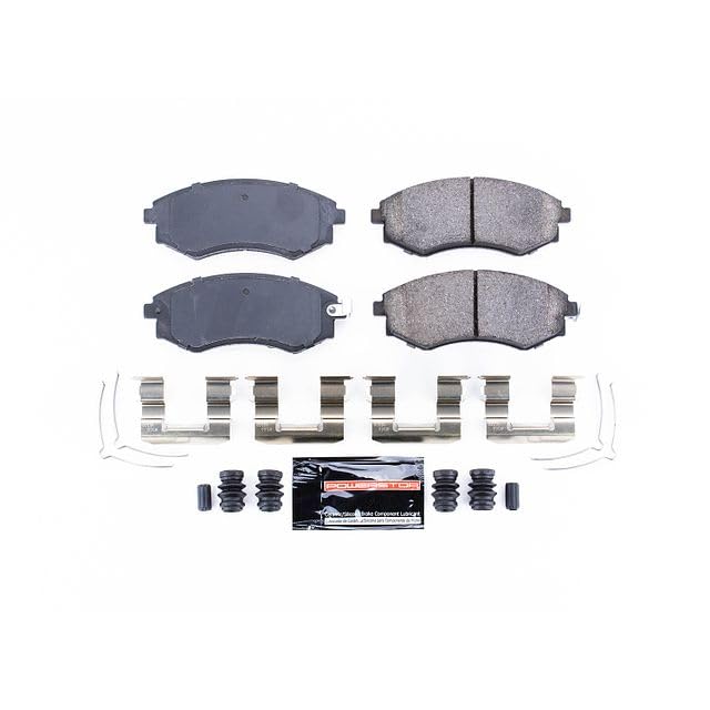 Power Stop Z23-449 Z23 Sport Carbon Fiber Infused Ceramic Brake Pads with Hardware For Elantra, Elantra, Sonata, Tiburon, Magentis, Optima, 240SX, Axx, Sentra, Stanza [Model Specific]